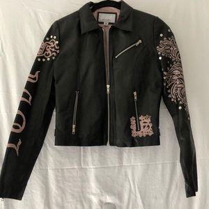 Leather biker jacket